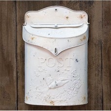 White Metal Post Box *New Farmhouse Decor Trend**   201784046652